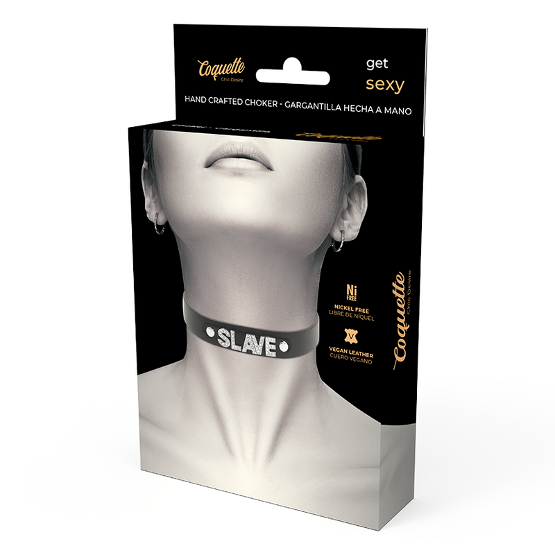 COQUETTE CHIC DESIRE - VEGAN SLAVE LEATHER CHOKER