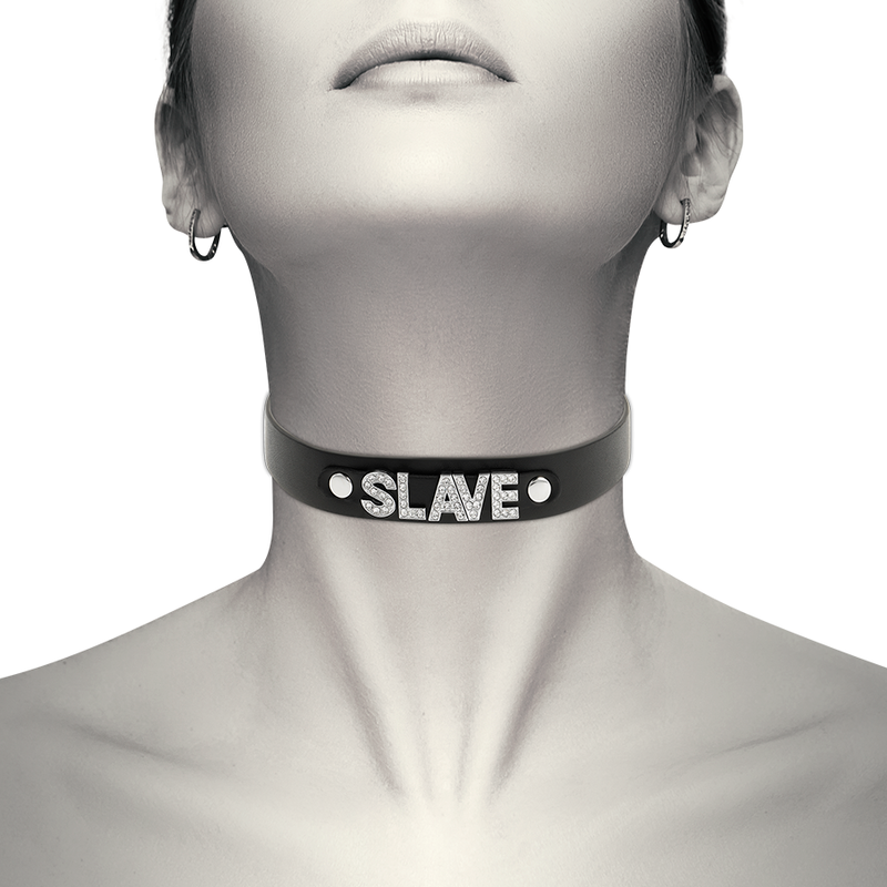 COQUETTE CHIC DESIRE - VEGAN SLAVE LEATHER CHOKER