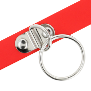 COQUETTE CHIC DESIRE - RED VEGAN LEATHER COLLAR WOMEN'S FETISH ACCESSORY