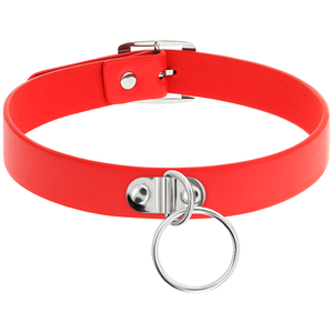 COQUETTE CHIC DESIRE - RED VEGAN LEATHER COLLAR WOMEN'S FETISH ACCESSORY