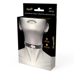 COQUETTE CHIC DESIRE - COLLAR DE PIEL VEGANA CON DOBLE ANILLO
