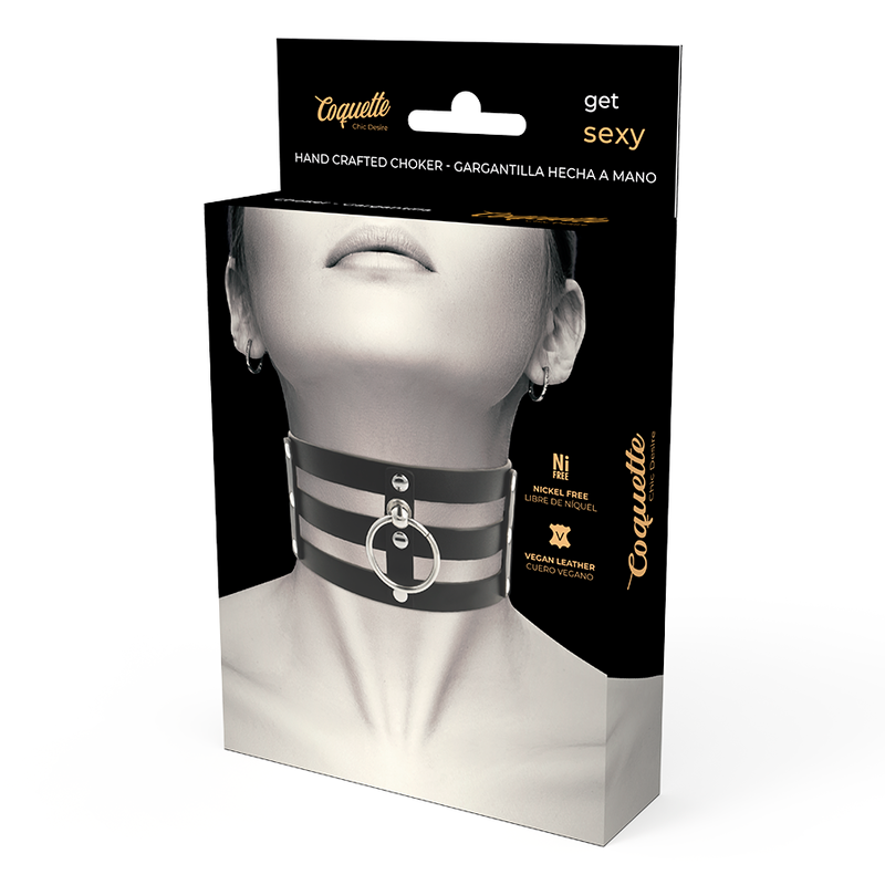 COQUETTE CHIC DESIRE - VEGAN LEATHER CHOKER IN FETISH STYLE