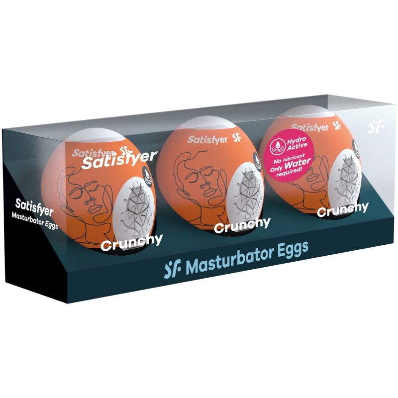 SATISFYER - 3 MASTURBATORI A FORMA DI UOVO NAUGHTY, SAVAGE E CRUNCHY