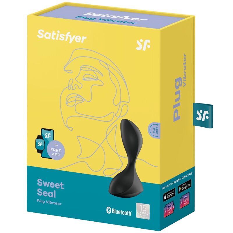 SATISFYER - APP VIBRATING PLUG SWEET SEAL BLACK