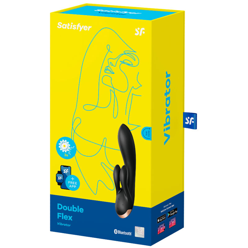 SATISFYER - APP VIBRADOR DOBLE FLEX NEGRO
