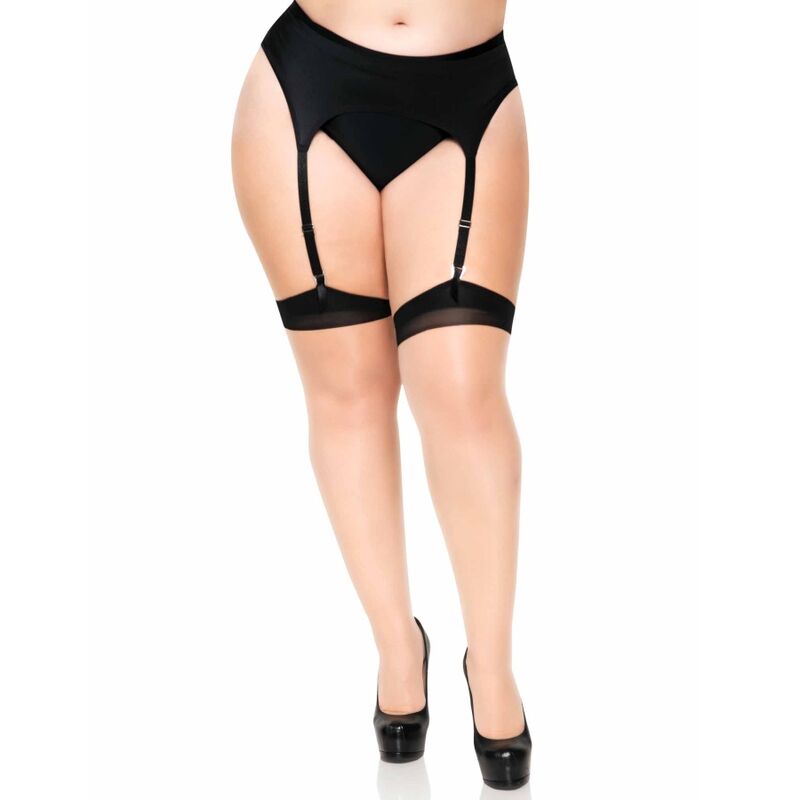 LEG AVENUE - COLLANT IN LYCRA BICOLORE CON CUCITURA POSTERIORE E TACCO CUBANO