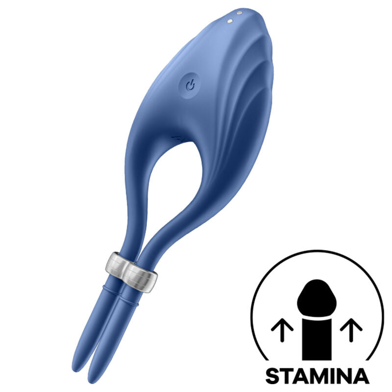 SATISFYER - ANILLO VIBRADOR DUELIST AZUL