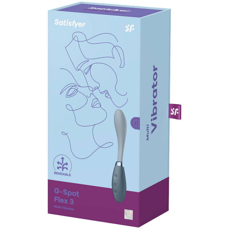 SATISFYER - VIBRADOR MULTIUSOS DE PUNTO G FLEX 3 GRIS