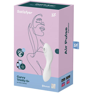 SATISFYER - ESTIMULADOR A Y VIBRADOR CURVY TRINITY 5 BLANCO