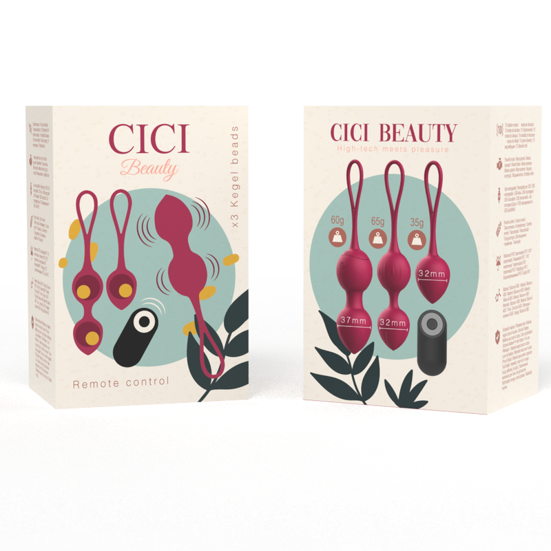 CICI BEAUTY - PREMIUM SILICONE 3 BEADS VIBRATING KEGEL REMOTE CONTROL