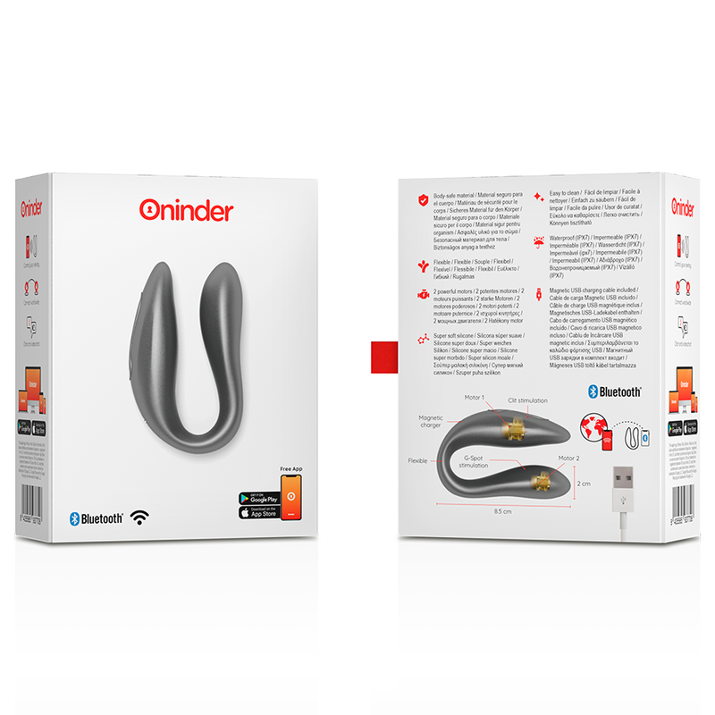 ONINDER - ESTIMULADOR DEL PUNTO G Y CLITORAL LISBOA NEGRO - APP GRATUITA