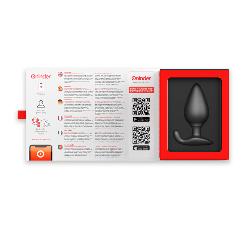 ONINDER - RIO NERO VIBRATING BUTT PLUG - FREE APP