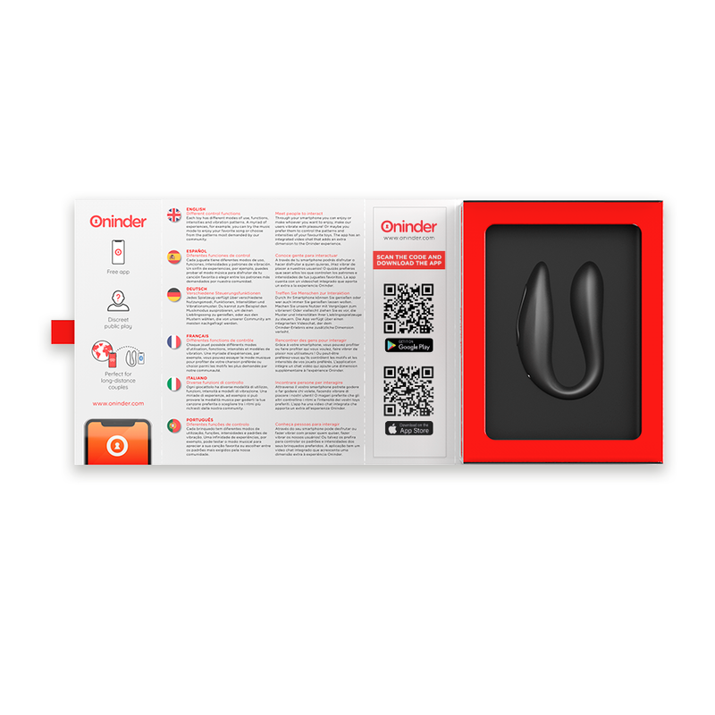 ONINDER - ESTIMULADOR DEL PUNTO G Y CLITORAL LISBOA NEGRO - APP GRATUITA