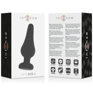 INTENSO - TAPÓN ANAL PIPO L SILICONA NEGRA 13 CM