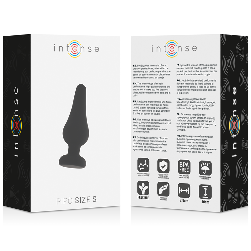 INTENSO - TAPÓN ANAL PIPO S SILICONA NEGRO 9,8 CM