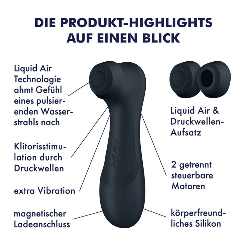 SATISFYER - TECNOLOGÍA PRO 2 GENERACIÓN 3 AIRE LÍQUIDO NEGRO