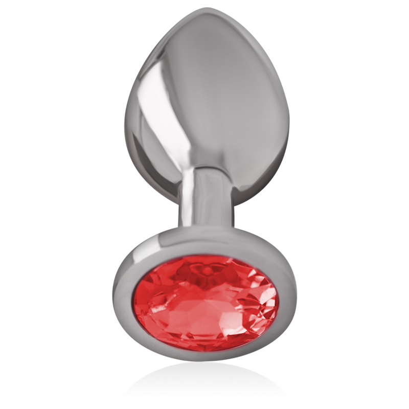 INTENSO - TAPÓN ANAL DE METAL DE ALUMINIO CON CRISTAL ROJO TALLA S
