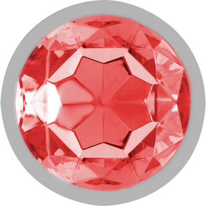 INTENSO - TAPÓN ANAL DE METAL DE ALUMINIO CON CRISTAL ROJO TALLA S
