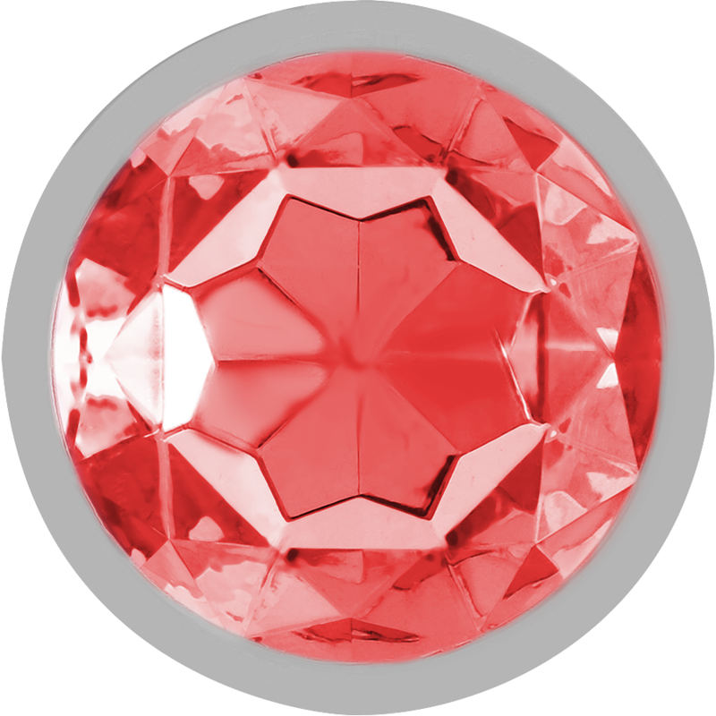INTENSO - TAPÓN ANAL DE METAL DE ALUMINIO CON CRISTAL ROJO TALLA S
