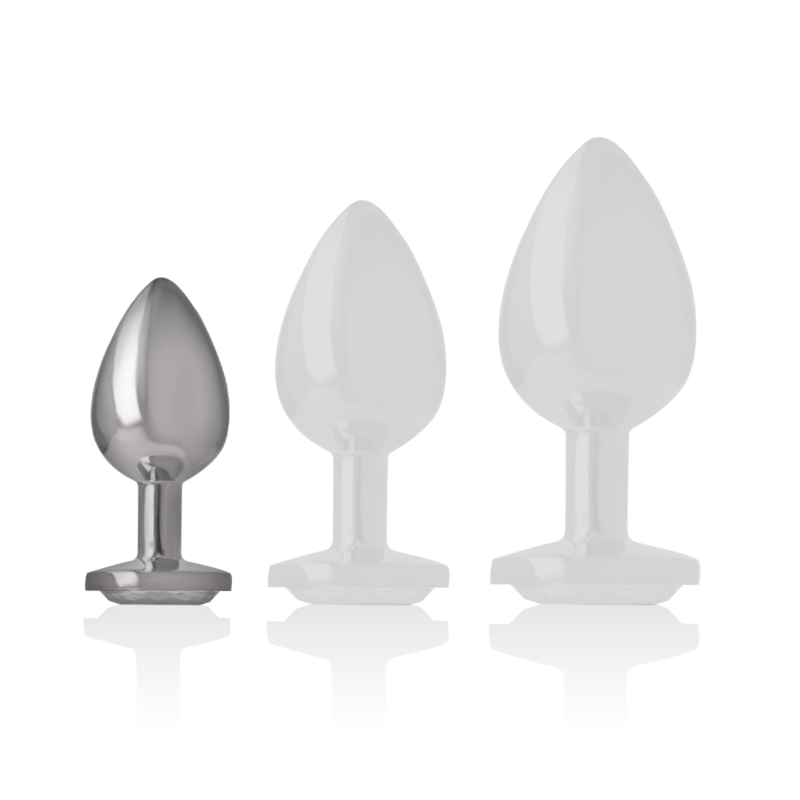 INTENSE - AΝAL PLUG IN METALLO ALLUMINIO CON CRISTALLO ARGENTO MISURA S