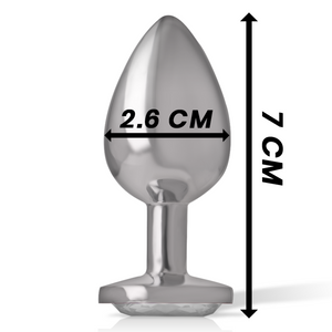 INTENSE - AΝAL PLUG IN METALLO ALLUMINIO CON CRISTALLO ARGENTO MISURA S
