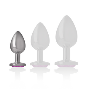 INTENSE - ANAL METAL ALUMINUM PLUG WITH PINK CRYSTAL SIZE S