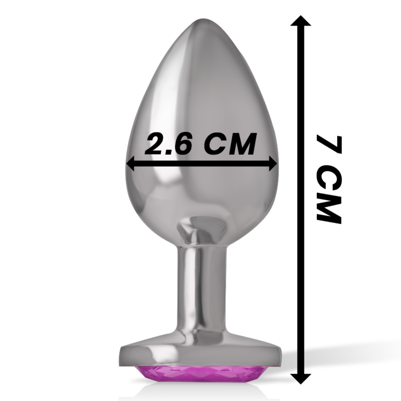 INTENSE - ANAL METAL ALUMINUM PLUG WITH PINK CRYSTAL SIZE S