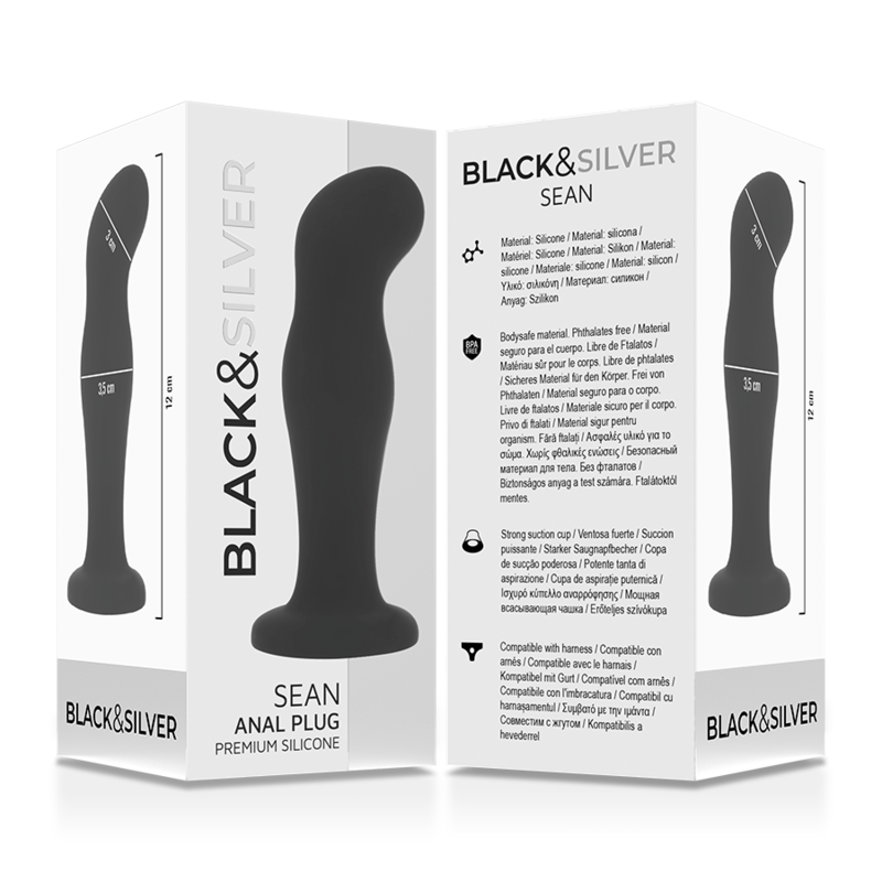 BLACK&SILVER - SEAN PLUG ANAL PREMIUM EN SILICONA NEGRA