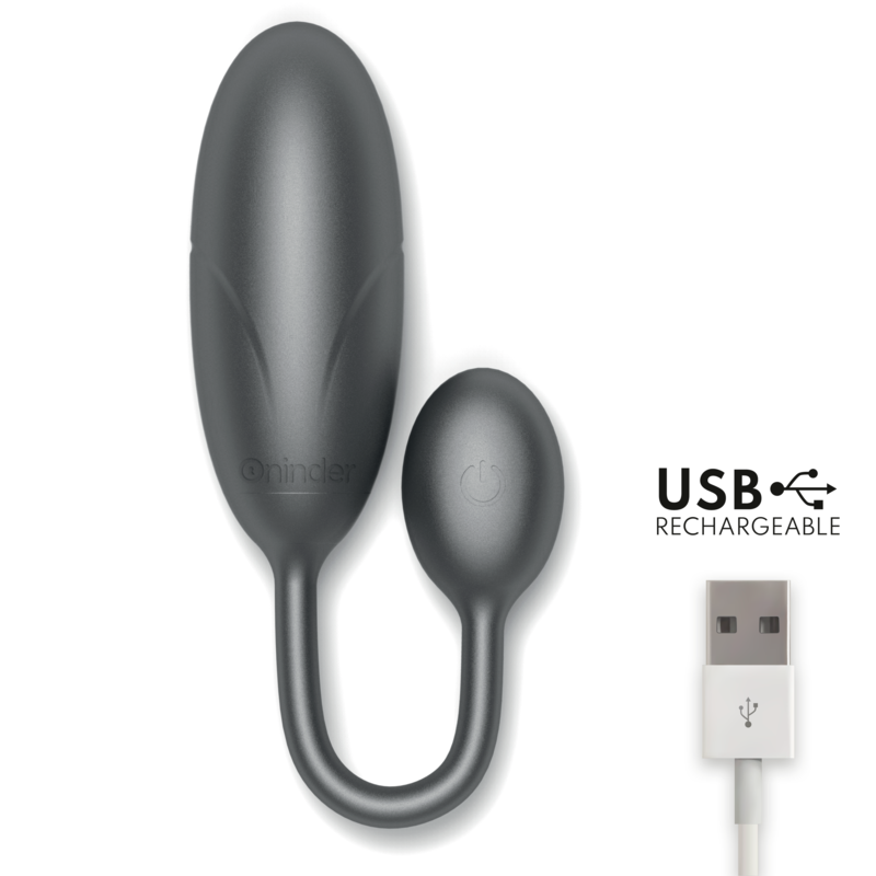 ONINDER - HUEVO VIBRADOR DENVER NEGRO 7 X 2,7 CM APLICACIÓN GRATUITA