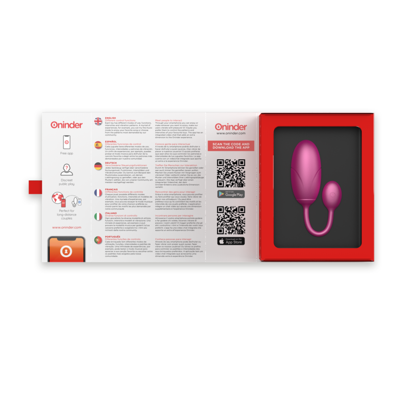 ONINDER - HUEVO VIBRADOR TOKYO ROSA 7,5 X 3,2 CM APP GRATUITA