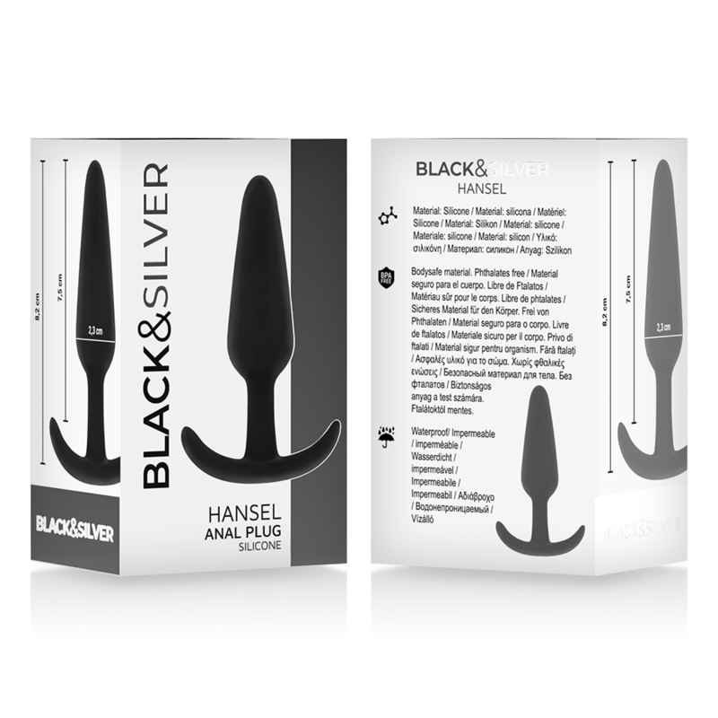BLACK&SILVER - PLUG ANAL DE SILICONA HANSEL CON MANGO PEQUEÑO