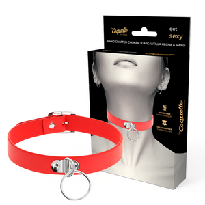 COQUETTE CHIC DESIRE - RED VEGAN LEATHER COLLAR WOMEN'S FETISH ACCESSORY