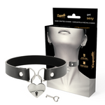 COQUETTE CHIC DESIRE - COLLAR DE CUERO VEGANO CON CORAZÓN Y LLAVE