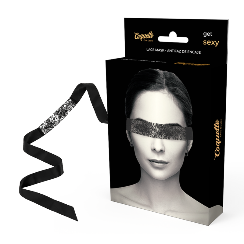 DESEO CHIC COQUETTE - MASCARILLA DE ENCAJE NEGRO CON CINTA