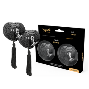 COQUETTE CHIC DESIRE - CUBREPEZONES NEGROS CON LENTEJUELAS