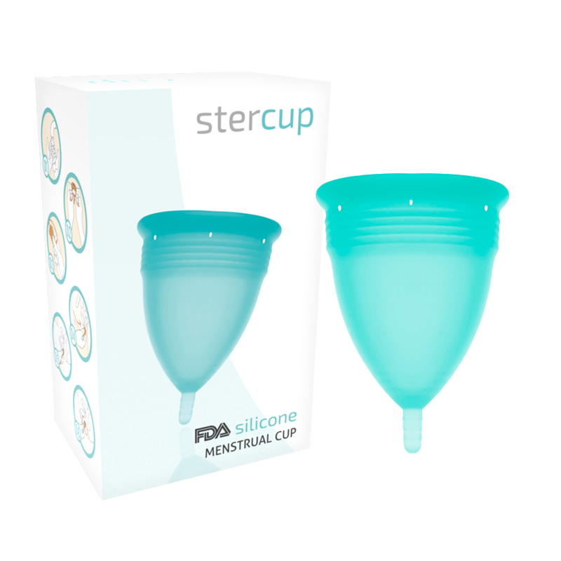 STERCUP - FDA AQUAMARINE SILICONE MENSTRUAL CUP - SIZE L
