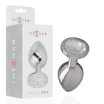 INTENSE - AΝAL PLUG IN METALLO ALLUMINIO CON CRISTALLO ARGENTO MISURA S