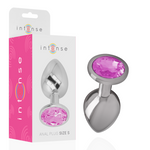 INTENSE - ANAL METAL ALUMINUM PLUG WITH PINK CRYSTAL SIZE S