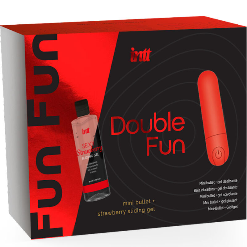 LANZAMIENTOS INTT - KIT DOBLE DIVERSIÓN CON BALA VIBRADORA Y GEL DE MASAJE DE FRESA
