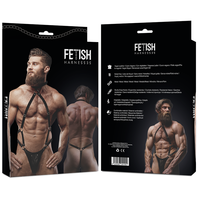 FETISH ACTITUD SUMISA - ARNÉS JOCK STRAP DE ECOCUERO PARA HOMBRE
