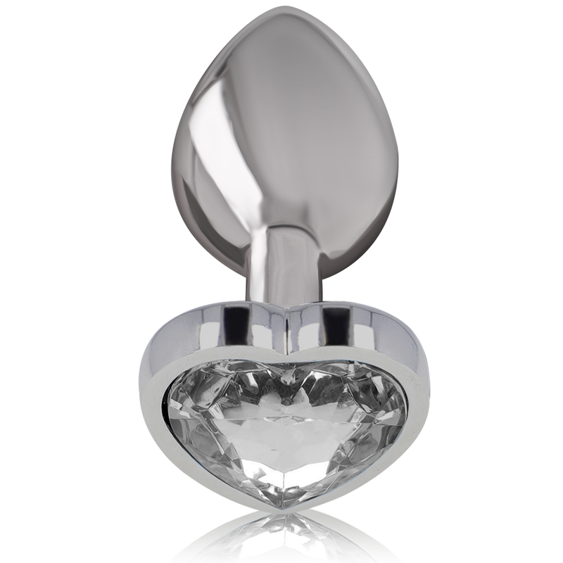 INTENSE - TAPÓN ANAL DE ALUMINIO CON CORAZÓN BLANCO TALLA S
