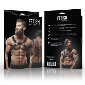 FETISH SUBMISSIVE ATTITUDE - MEN'S ADJUSTABLE FAUX LEATHER HARNESS FOR BULLDOG
