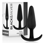 BLACK&SILVER - PLUG ANALE IN SILICONE KAEL CON MANICO MEDIO
