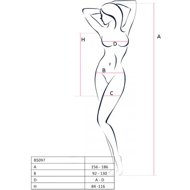 PASSION - BS097 BODY IN TESSUTO ELASTICIZZATO BIANCO TAGLIA UNICA