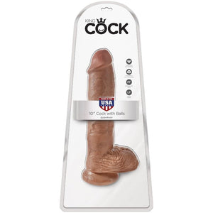 KING COCK - PENE REALISTICO CON SFERE 19.8 CM CARAMELLO