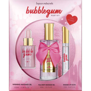 BIJOUX - INDISCRETS KIT BUBBLEGUM PLAY CON OLIO GEL E LUCIDALABBRA