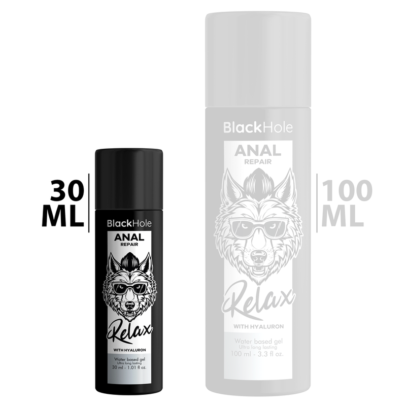 BLACK HOLE - RIPARATORE ANALE A BASE D'ACQUA CON ACIDO IALURONICO E AD AZIONE RILASSANTE 30 ML