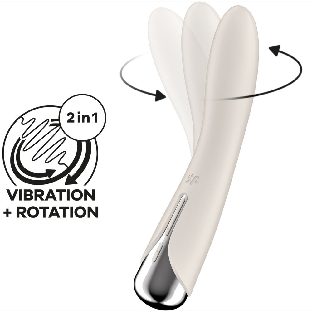 SATISFYER - VIBRATORE ROTANTE CON PUNTA A SPIRALE PER PUNTO G COLORE BEIGE