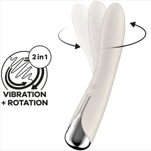 SATISFYER - VIBRATORE ROTANTE CON PUNTA A SPIRALE PER PUNTO G COLORE BEIGE