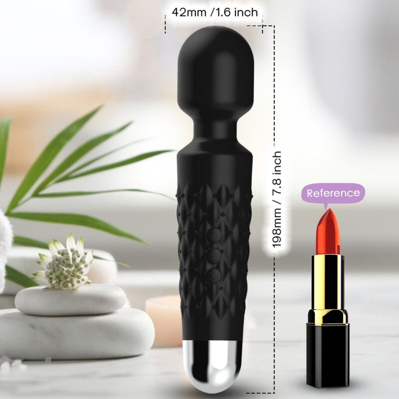 ARMONY - MASAJEADOR Y VIBRADOR POSTINO CON CABEZAL SUPERFLEXIBLE NEGRO